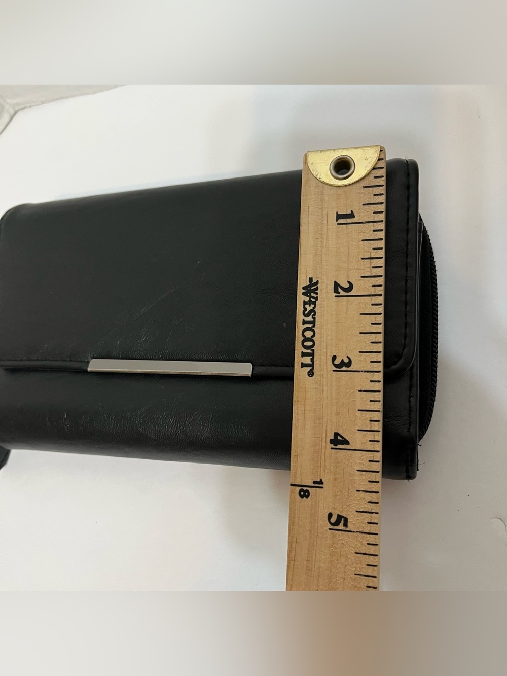 Black Mundi RFID Blocking Wallet Silver Bar Accordion Style Clutch Expandable